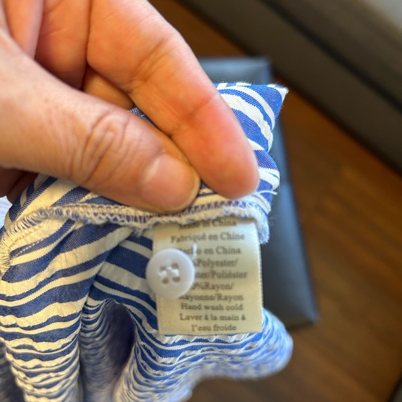 Blue & White Stripped Tie Front Maxi Shirt Dress, Coastal Chic Button Down Dress - Picture 8 of 11